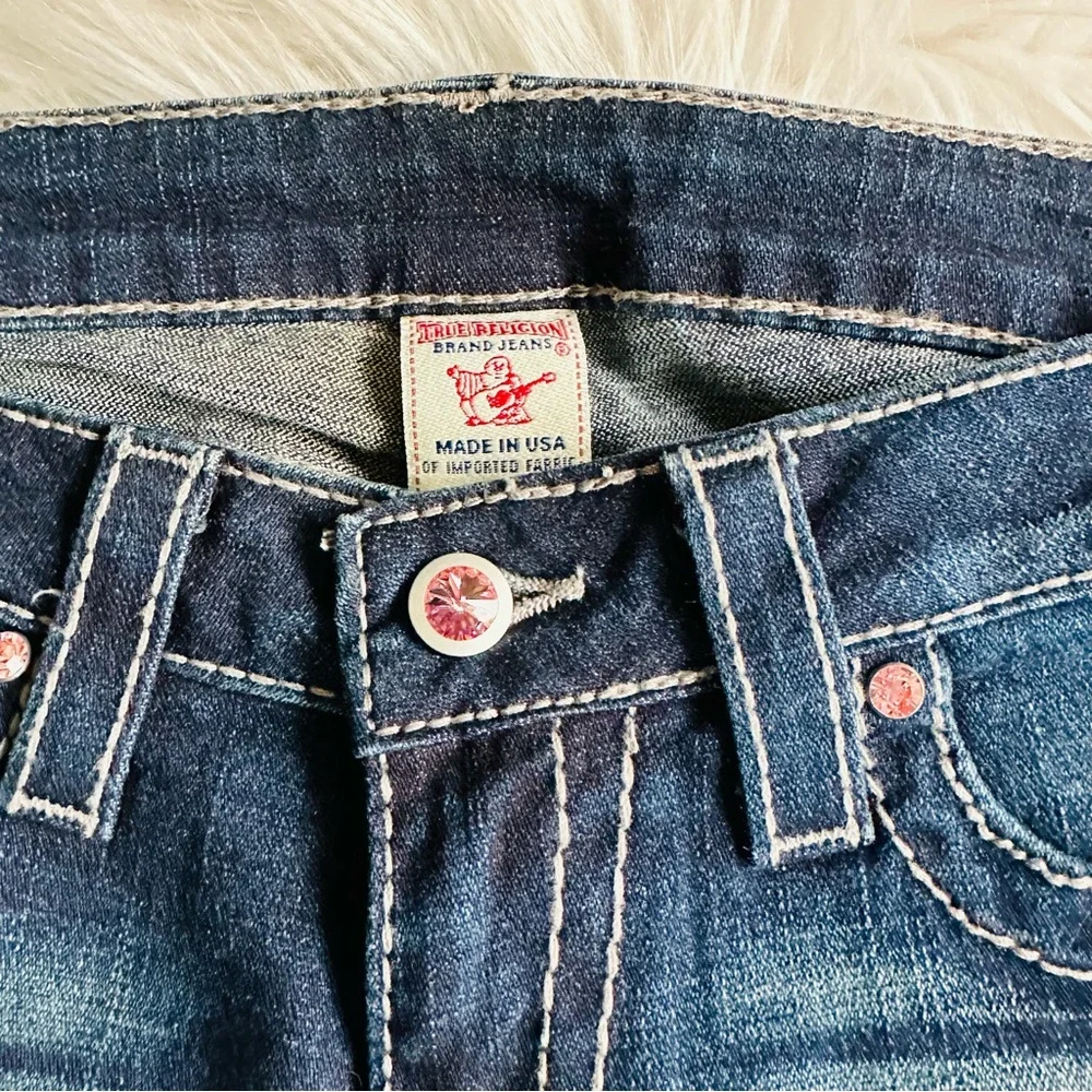 NWT True Religion Swarovski Crystals Flare Leg Jeans Made in USA, 29
